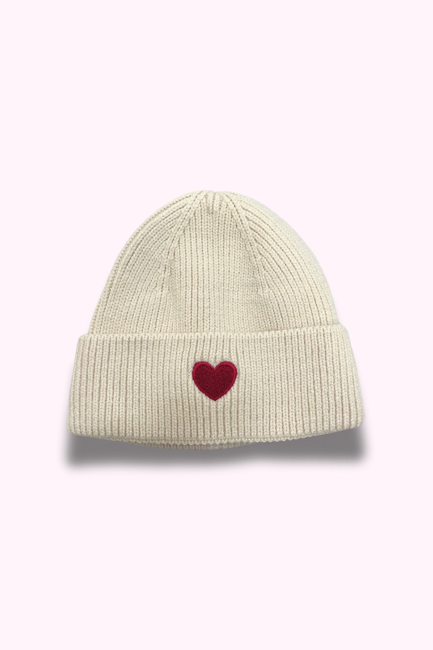 Strickmütze "heart" beige