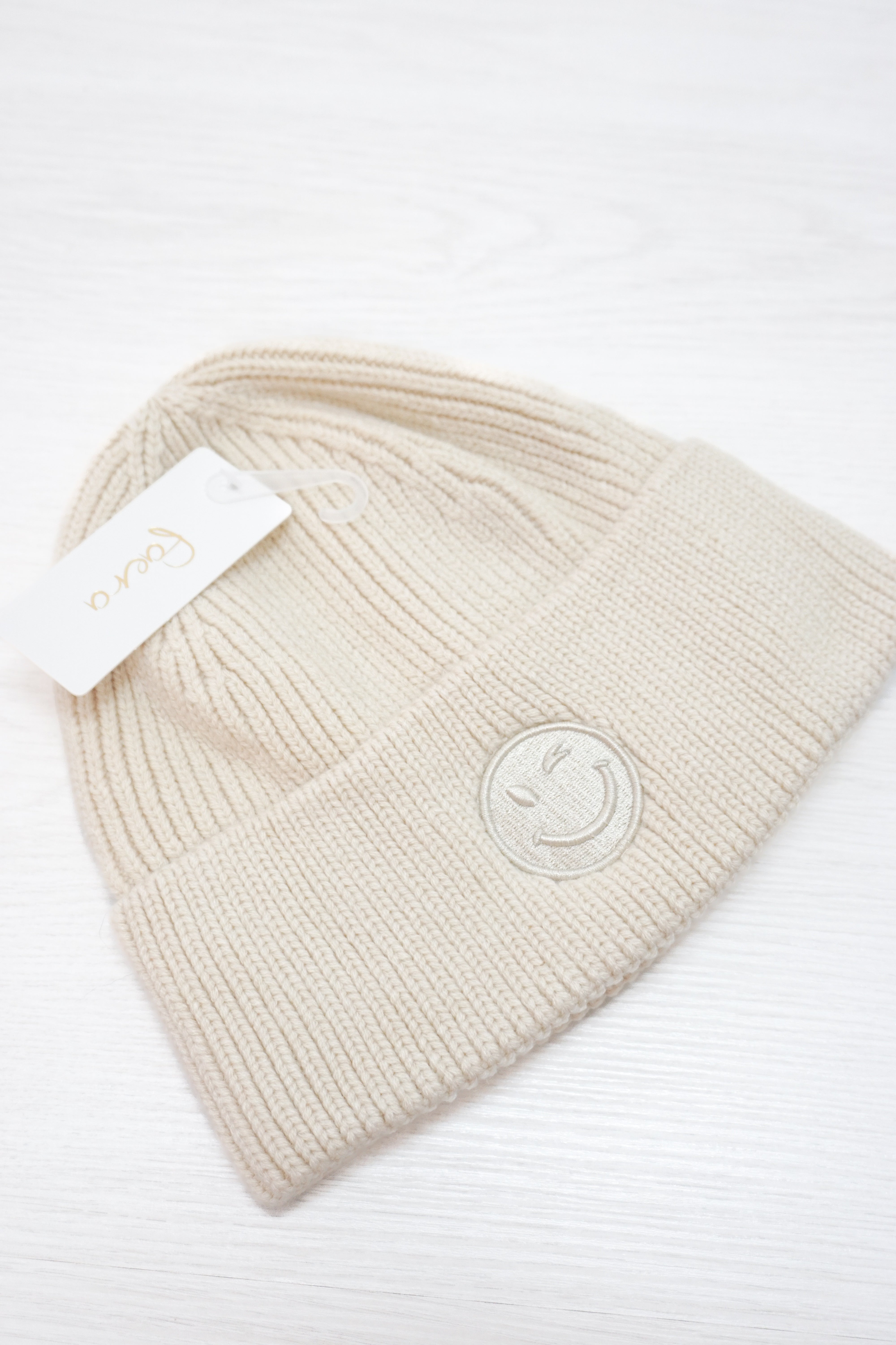 Strickmütze "smile" beige