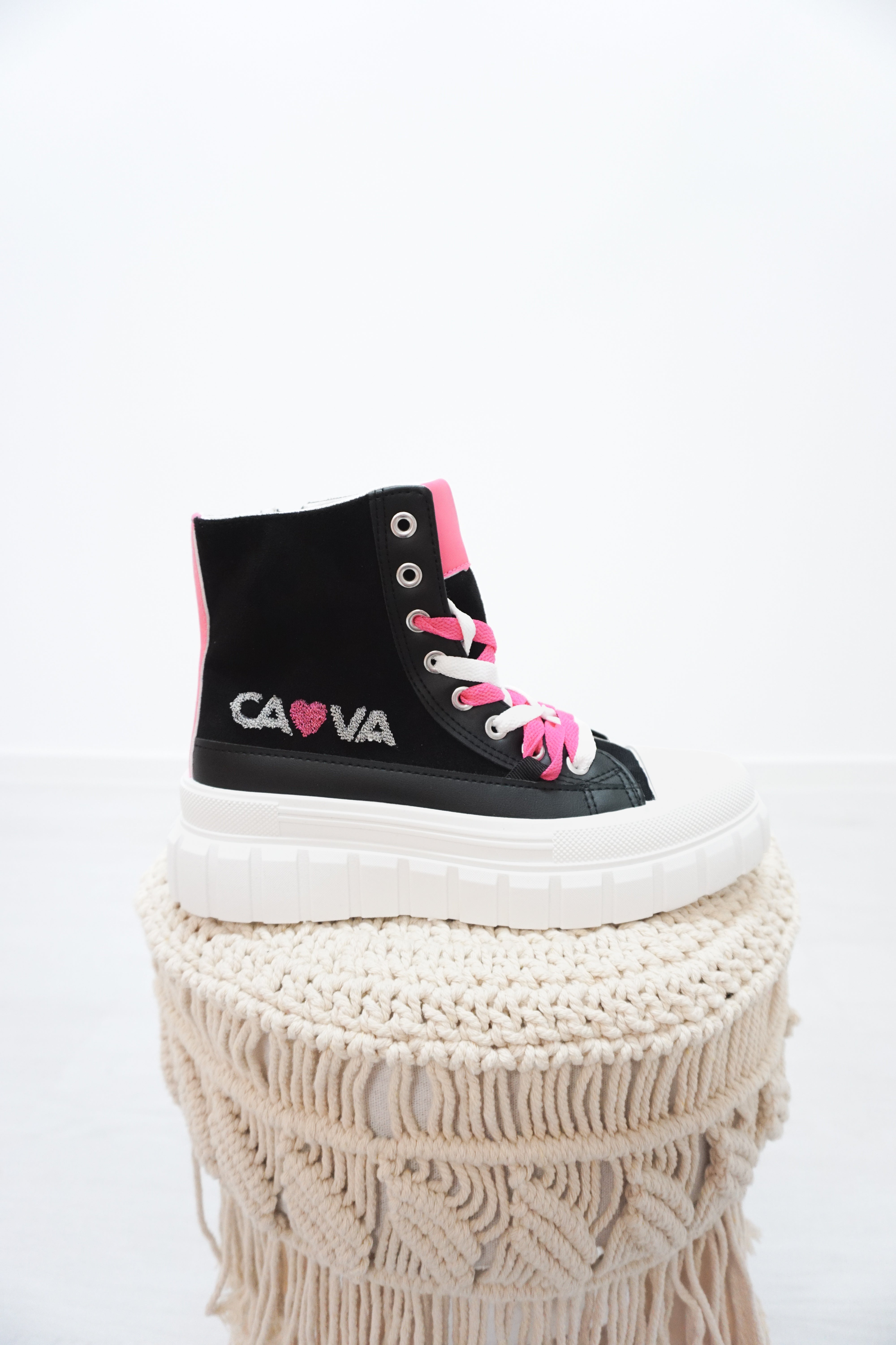 Sneaker "Cava" schwarz/pink