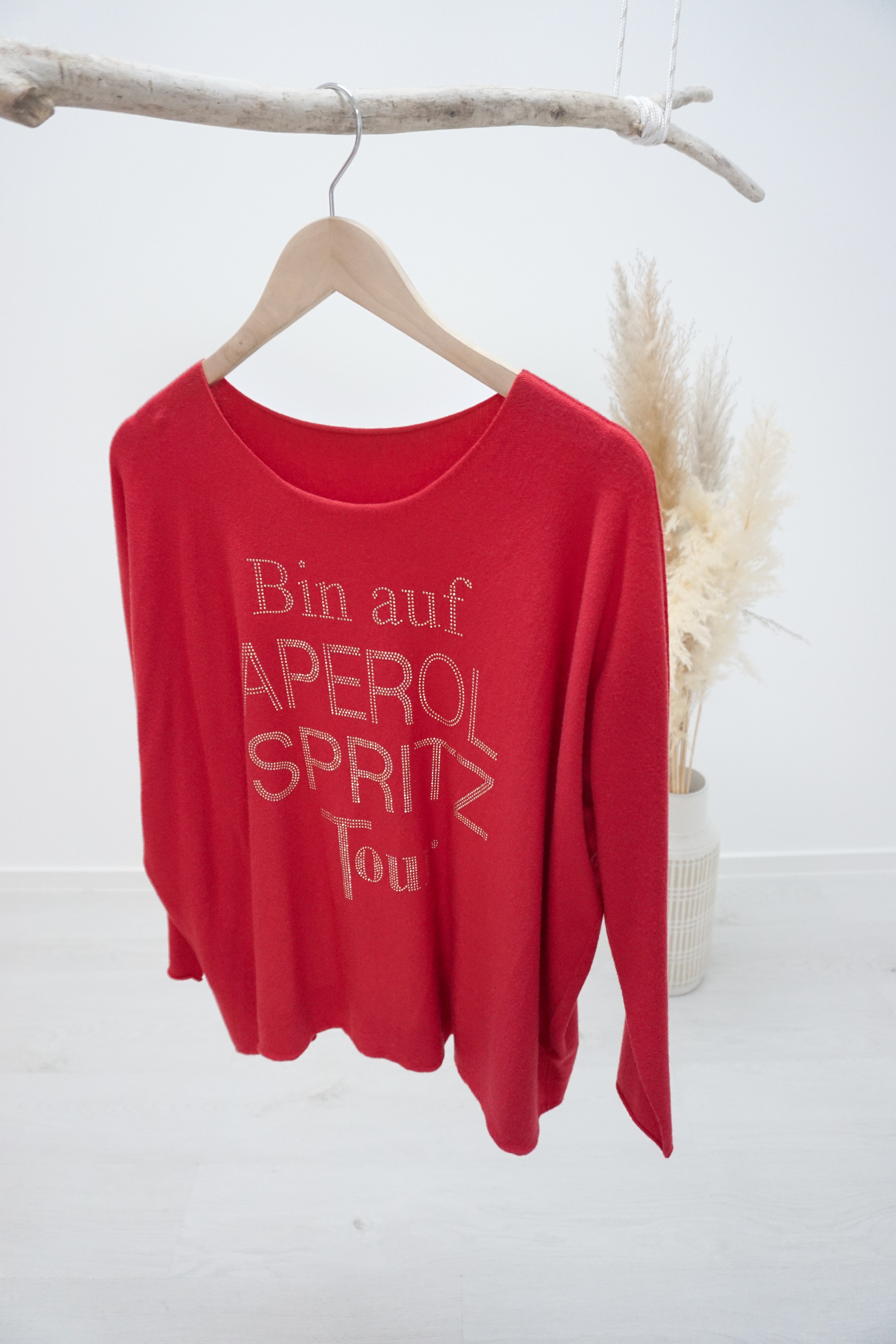 Feinstrickpulli "Aperol" 11861 rot