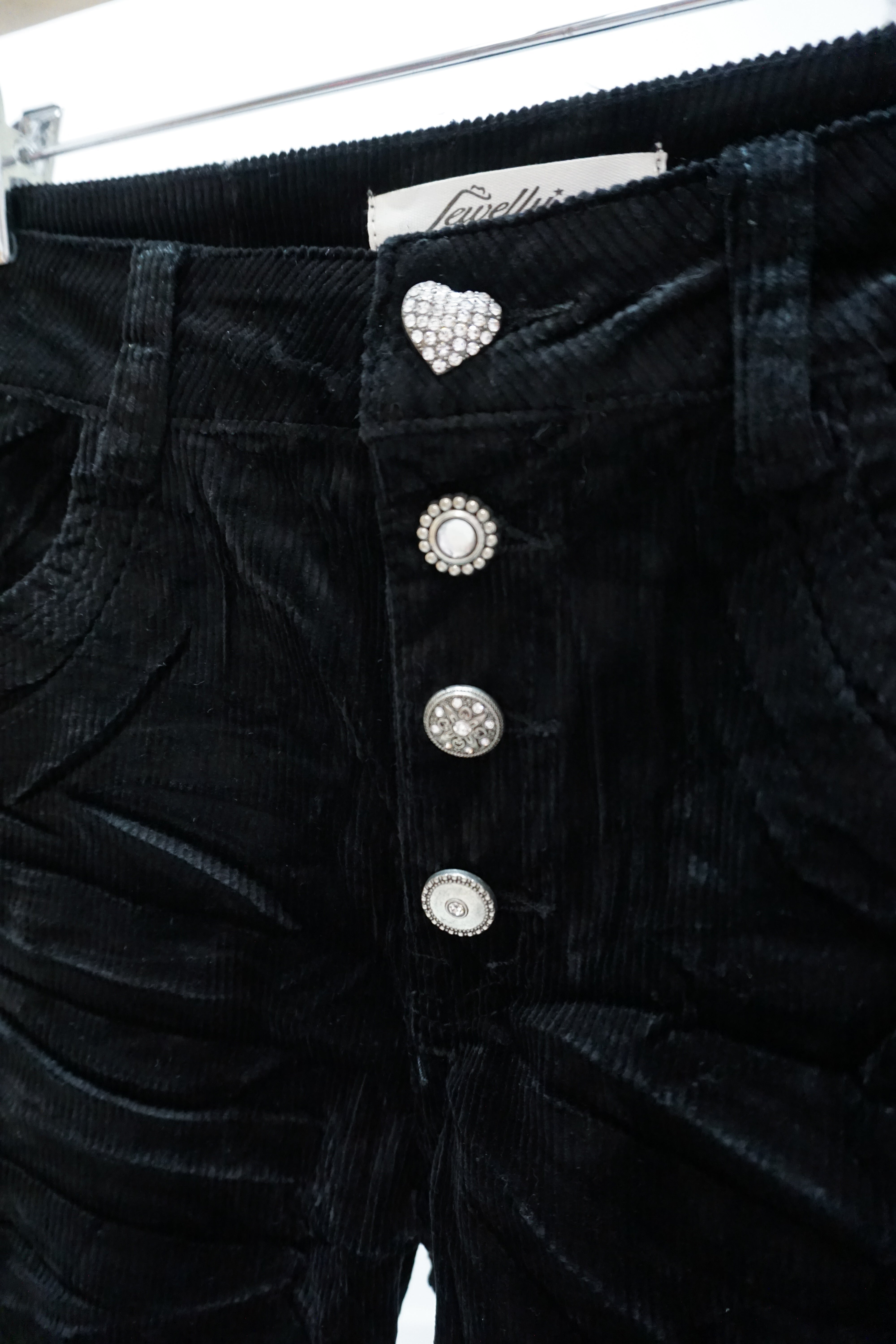 Jewelly Cord Jeans in schwarz