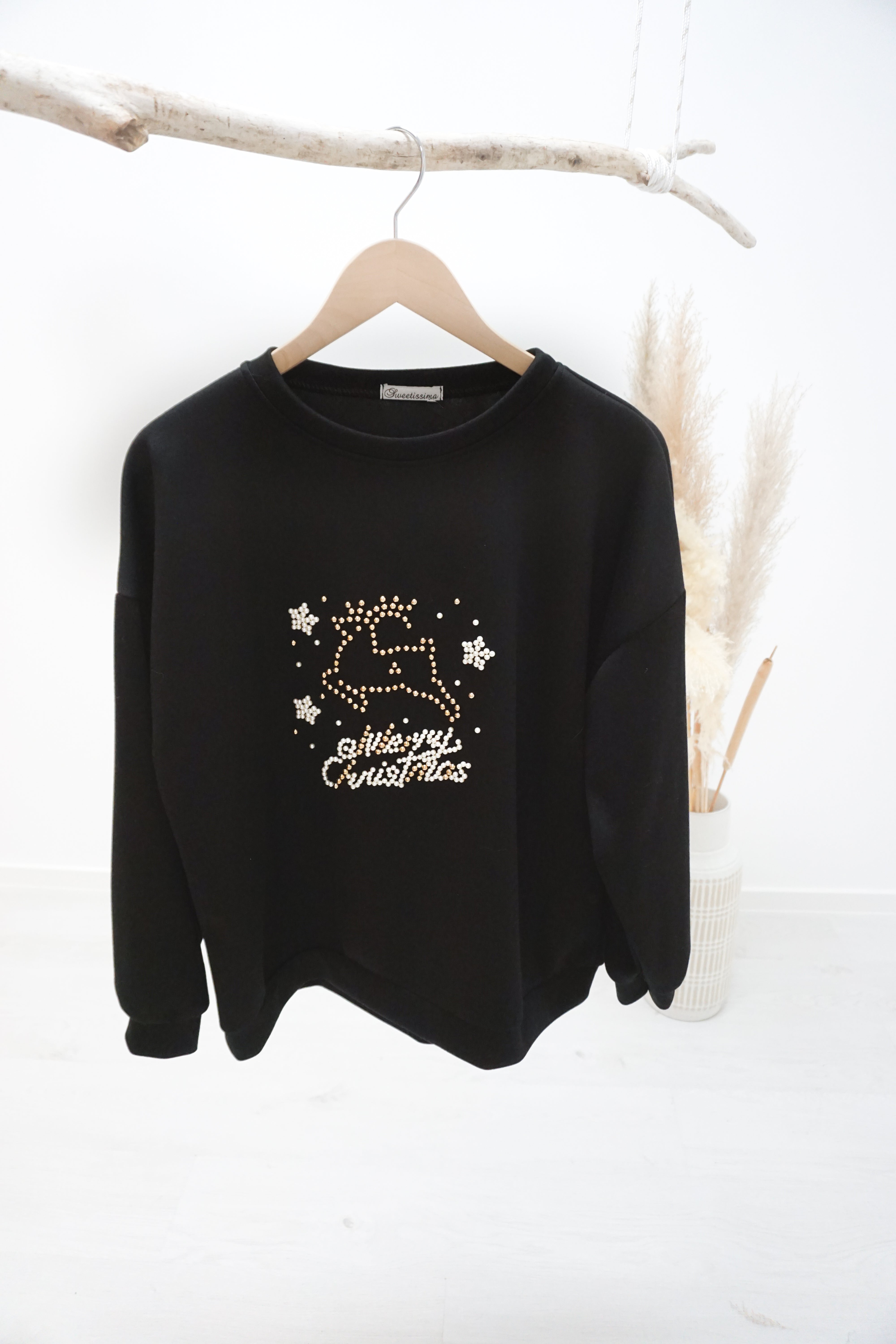 Sweatshirt "Merry Christmas", schwarz