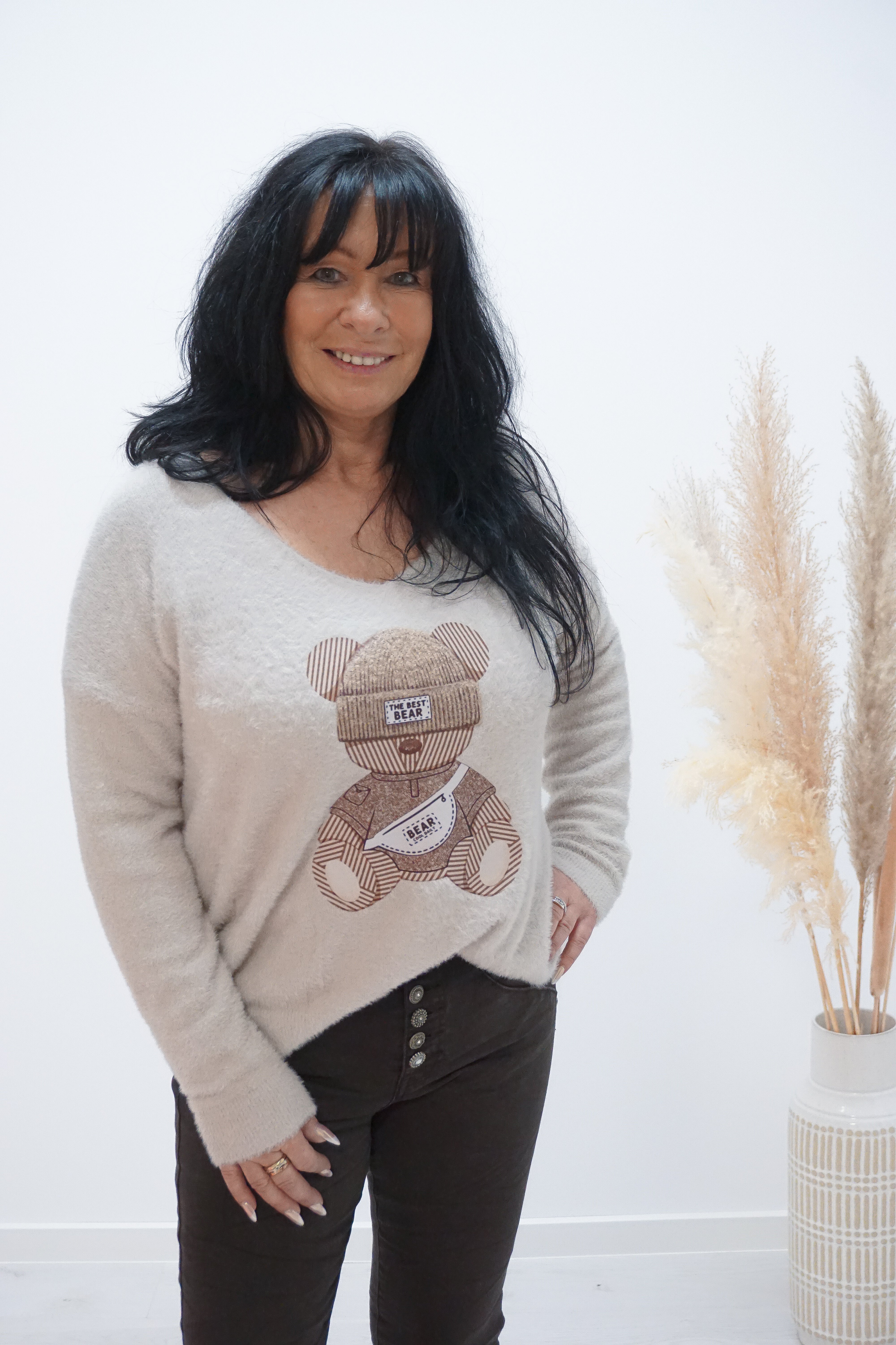 Flauschiger Feinstrickpulli "Bear"