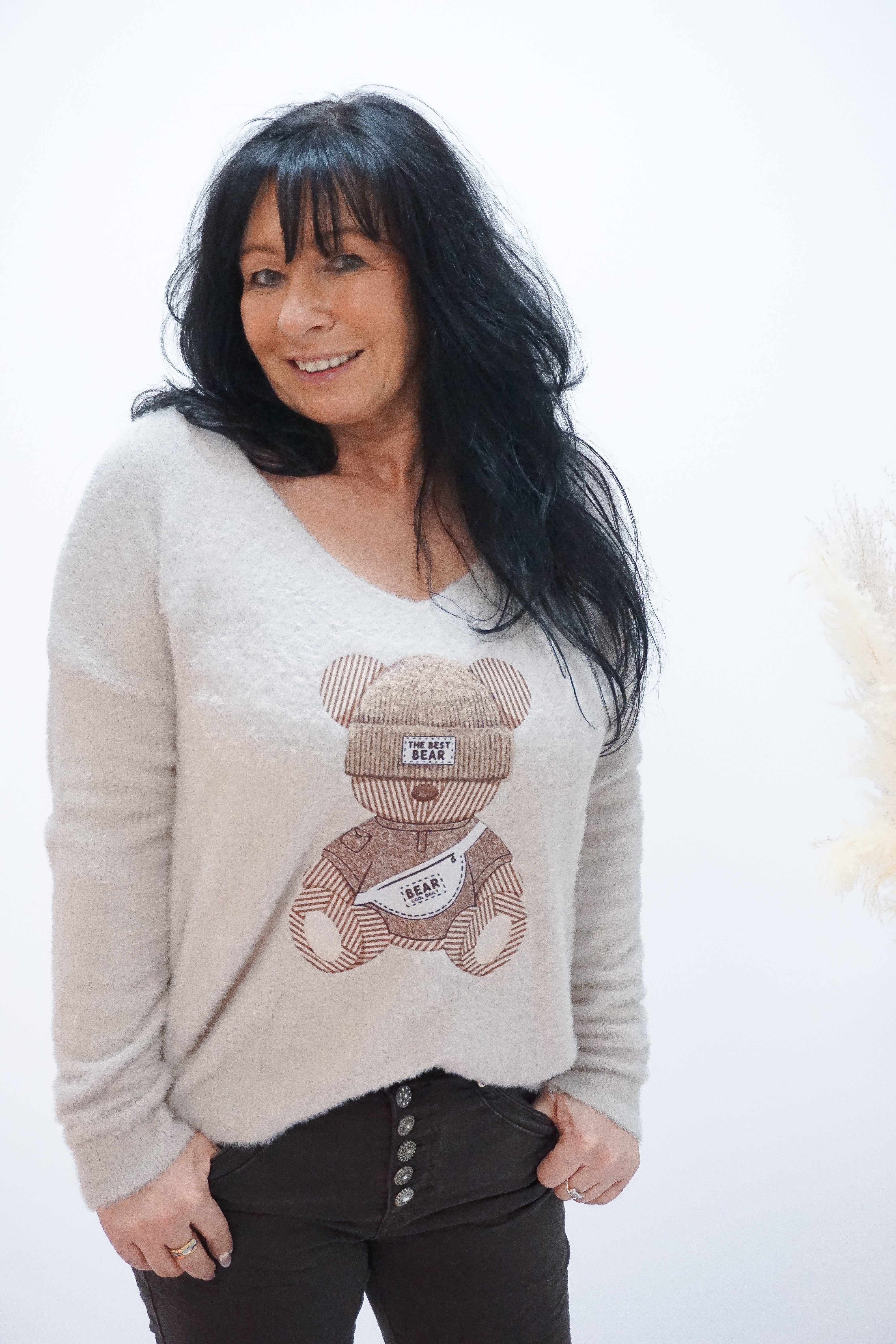 Flauschiger Feinstrickpulli "Bear"