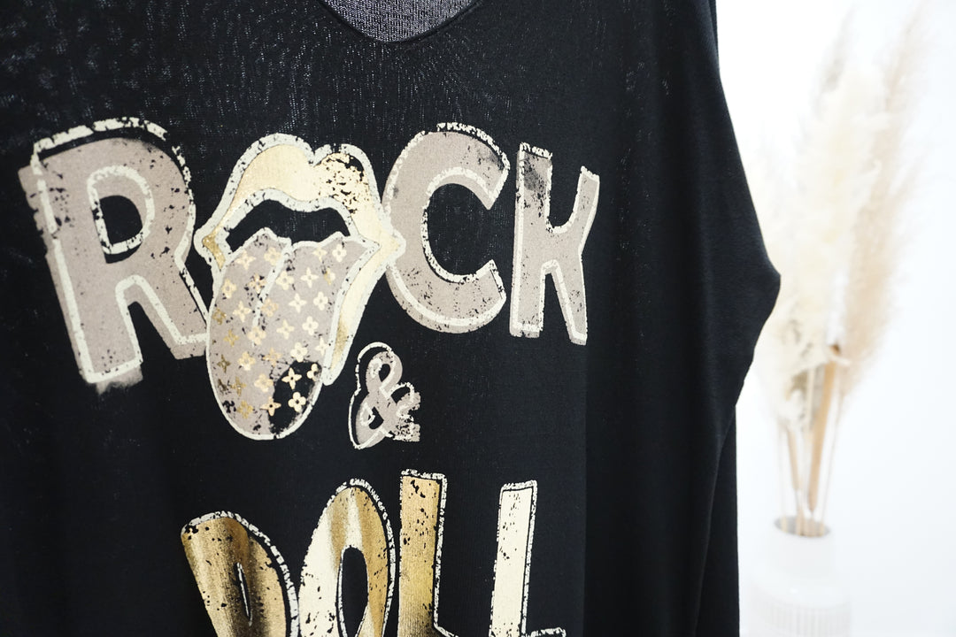 Feinstrickshirt "Rock&Roll" 119511 schwarz