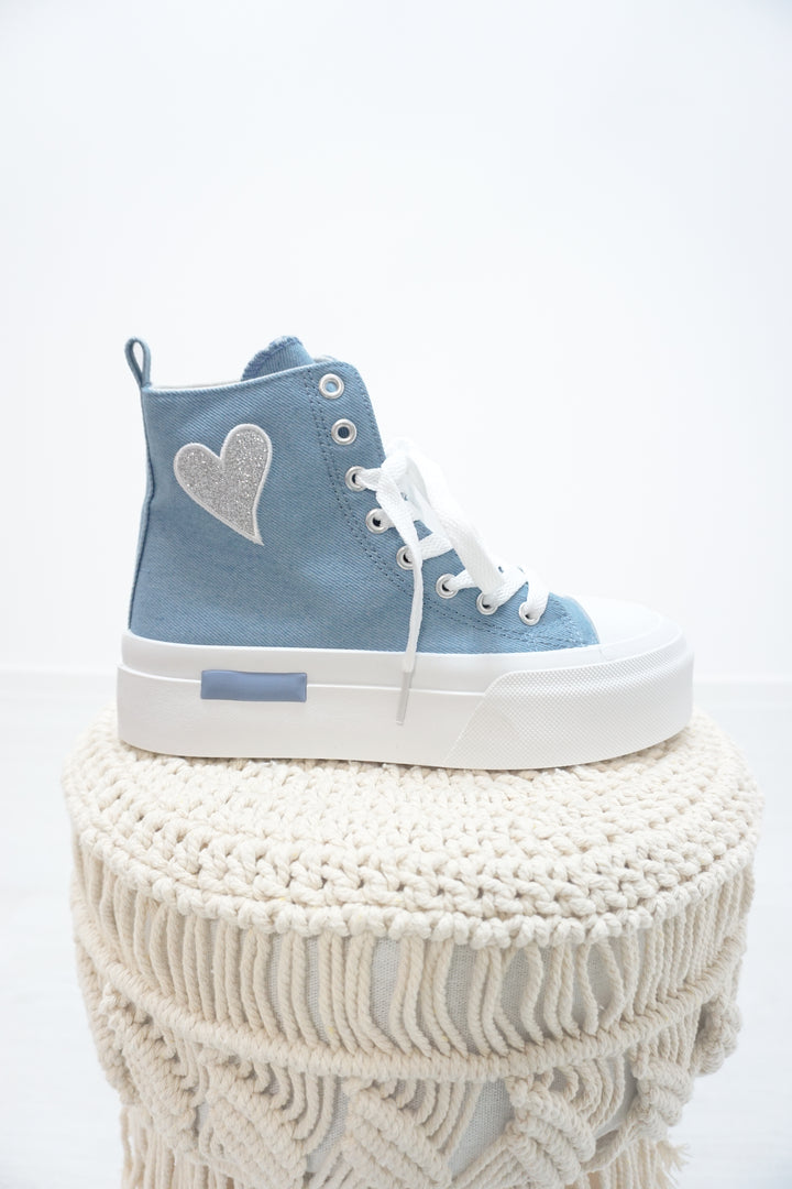 Hoher Sneaker "Love" jeansblau 42132