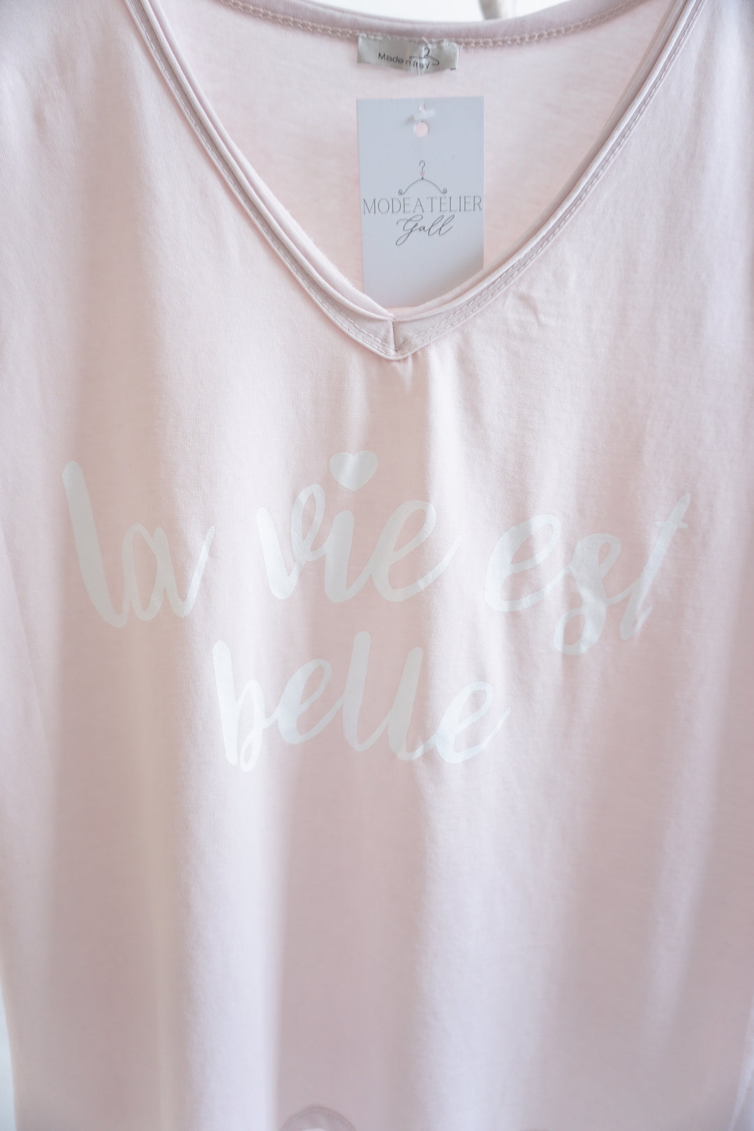 T-Shirt "la vie est belle" 11054 rose