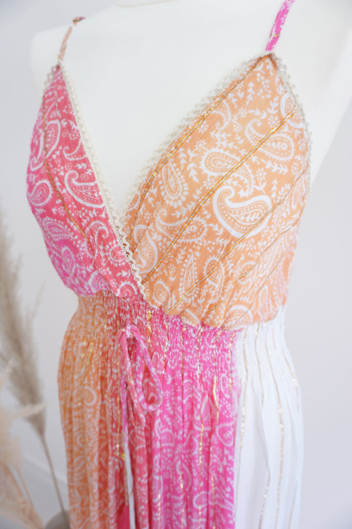 Verspieltes Kleid 11085 pink/orange